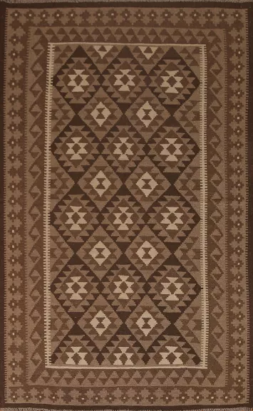 Geometric Kilim Oriental Wool Area Rug 5x8