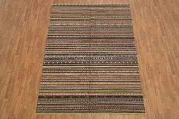 Rustic Elegance Gabbeh Kashkoli Striped Area Rug 7x10