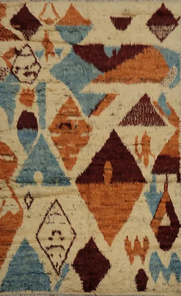Moroccan Berber Area Rug 7x10 with Innovative Geometric Patterns