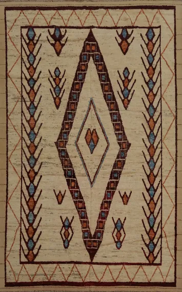 Handcrafted Beauty Traditional Geometric Moroccan Area Rug 9x13