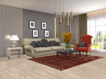 Red Wool Moroccan Oriental Area Rug 6x8