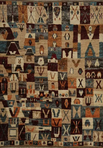 Tribal Moroccan Area Rug 8x10 with Diverse Geometric Shapes