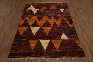 Triangular Serenity Textured Moroccan Berber Area Rug 7x10