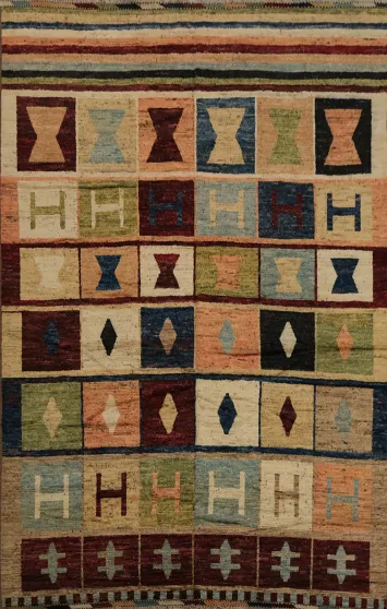 Moroccan Large Area Rug 10x14 with Unique Geometric Motifs and Colors