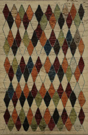 Multicolor Diamond Design Moroccan Large Rug 10x14 for Stylish Interiors