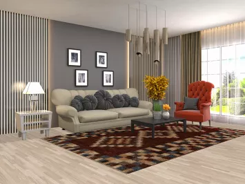 Checkered Moroccan Tribal Area Rug 6x10