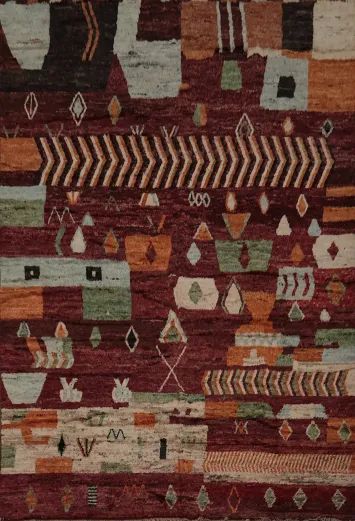 Colorful Geometric Tribal Moroccan Area Rug 10x12