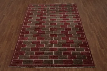 Modern Gabbeh Kashkoli Oriental Area Rug 6x9