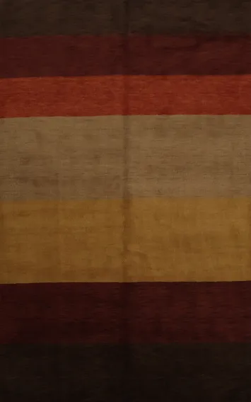 Natural Hue Striped Gabbeh Area Rug 7x10 for Elegant Home Decor