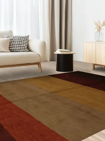 Natural Hue Striped Gabbeh Area Rug 7x10 for Elegant Home Decor