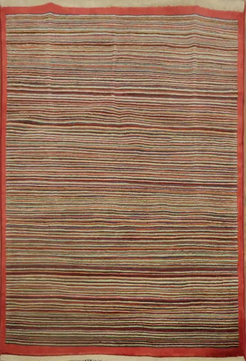 Striped Gabbeh Kashkoli Wool Area Rug 3x5