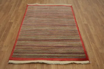 Striped Gabbeh Kashkoli Wool Area Rug 3x5