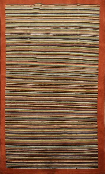 Striped Gabbeh Kashkoli Wool Area Rug 3x5