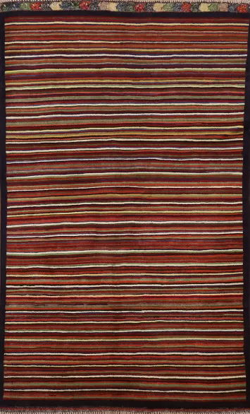 Striped Gabbeh Kashkoli Modern Area Rug 3x5