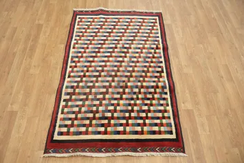 Checkered Gabbeh Kashkoli Area Rug 3x5