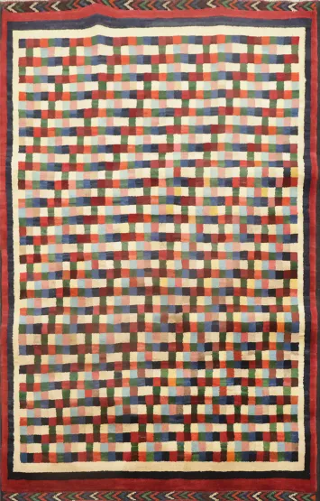 Checkered Gabbeh Kashkoli Area Rug 3x5