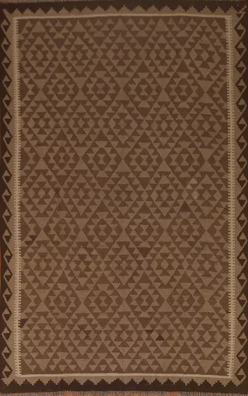 Geometric Kilim Wool Area Rug 7x10