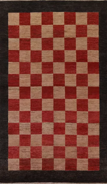 Checkered Gabbeh Kashkoli Modern Area Rug 6x10