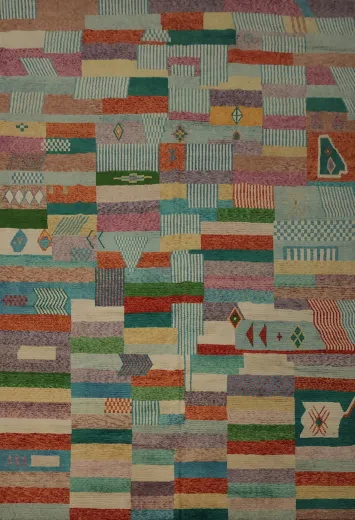 Vibrant Gabbeh Large Rug 11x14 with Geometric Patterns and Colors