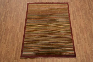 Modern Gabbeh Kashkoli Oriental Area Rug 6x8
