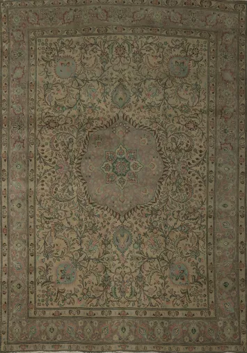 Handcrafted Wool Tabriz Persian Area Rug 10x13 with Sophisticated Artistry