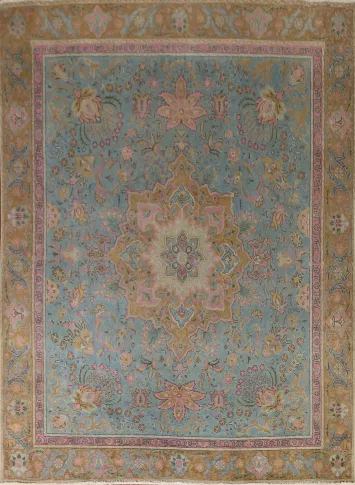 Over-Dyed Distressed Tabriz Persian Area Rug 9x10