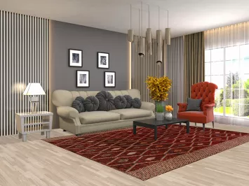 Trellis Wool Moroccan Area Rug 7x9