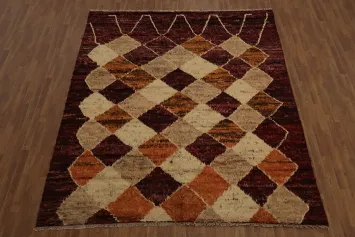 Regal Comfort Diamond Motif Moroccan Area Rug 8x10 for Cozy Spaces