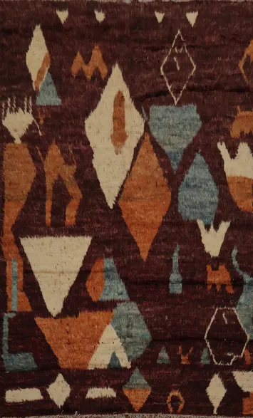 Geometric Elegance Bold Rustic Moroccan Berber Area Rug 7x10