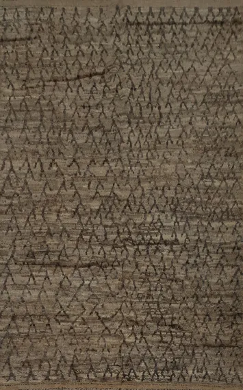 Geometric Charm Elegant Brown Moroccan Area Rug 7x10