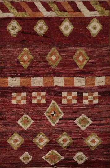 Traditional Geometric Moroccan Area Rug 7x10 in Rich Earthy Tones