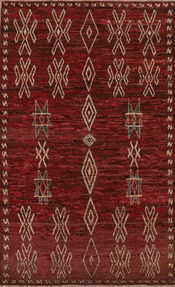 Geometric Moroccan Wool Area Rug 7x10