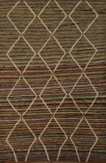 Geometric Elegance Striped Moroccan Large Area Rug 10x13