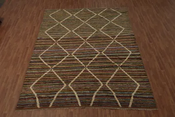 Geometric Elegance Striped Moroccan Large Area Rug 10x13