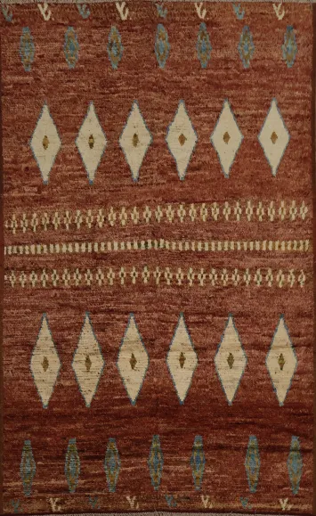 Warm Moroccan Area Rug 7x10 Embellished with Timeless Patterns