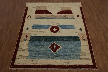 Rustic Moroccan Area Rug 8x10 with Geometric and Earthy Hues