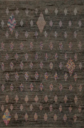 Boho Chic Moroccan Area Rug 9x12 for Living Room Decor