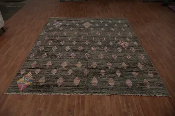 Boho Chic Moroccan Area Rug 9x12 for Living Room Decor