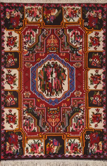 Handmade Bakhtiari Persian Area Rug 3x5
