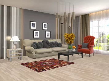 Handmade Bakhtiari Persian Area Rug 3x5