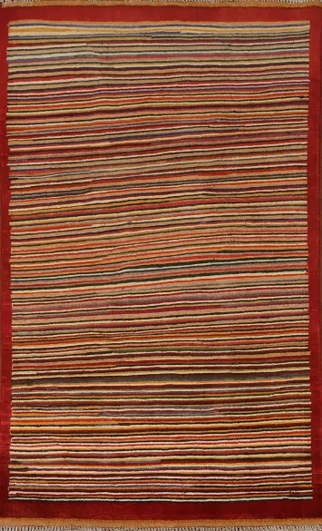 Striped Gabbeh Kashkoli Modern Area Rug 3x5