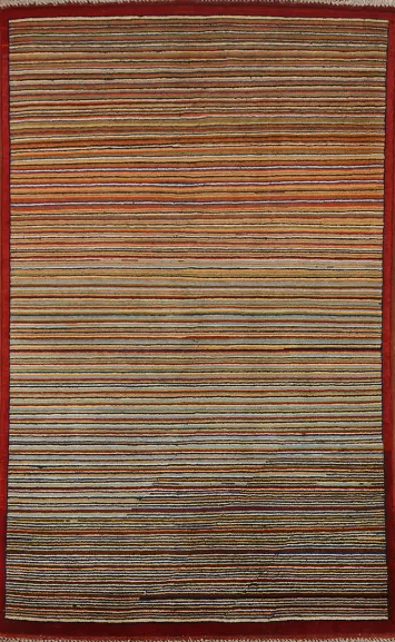 Striped Gabbeh Kashkoli Oriental Area Rug 3x5