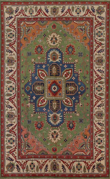 Green Kazak Oriental Area Rug 7x10