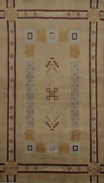 Minimalist Gabbeh Kashkoli Area Rug 5x9 for Contemporary Homes