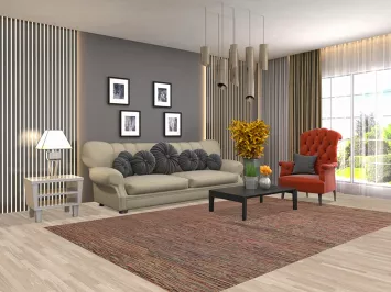 All-Over Gabbeh Kashkoli Striped Area Rug 6x10