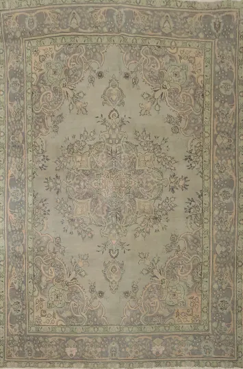 Distressed Over-Dyed Tabriz Persian Area Rug 8x11