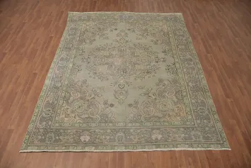 Distressed Over-Dyed Tabriz Persian Area Rug 8x11