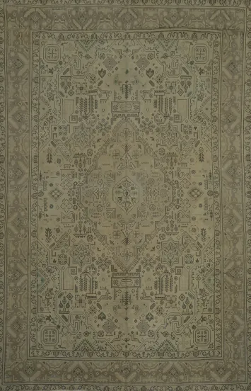 Classic Tabriz Persian Area Rug 8x12 in Earthy Tones and Patterns