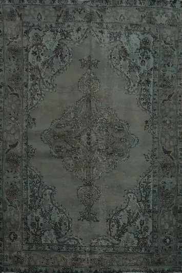 Distressed Over-Dyed Tabriz Persian Area Rug 7x9