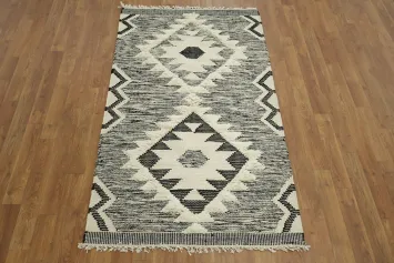 Modern Tribal Inspired Rug with Bold Diamond Patterns 3x5